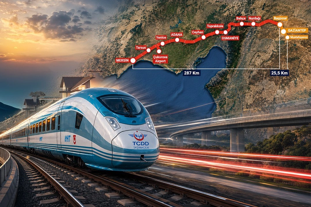 Mersin-Gaziantep YHT Hattı, T&uuml;rkiye&rsquo;yi Orta Koridor ve Kalkınma Yolu&rsquo;na bağlayacak