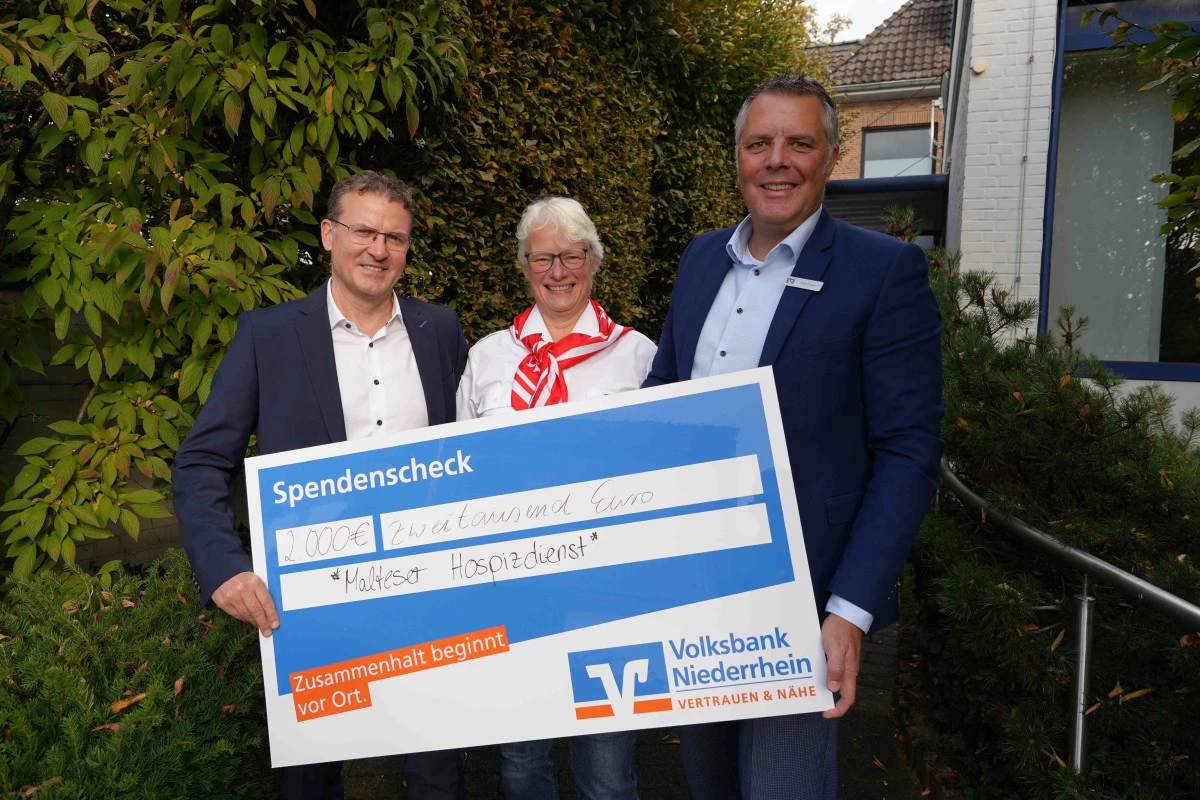 Volksbank Niederrhein’den Malteser Hospizdienst’e 2.000 Euro Bağış